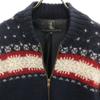 HYSTERIC GLAMOUR Nordic Pattern Knit Jacket S Navy Blouson Men's Used