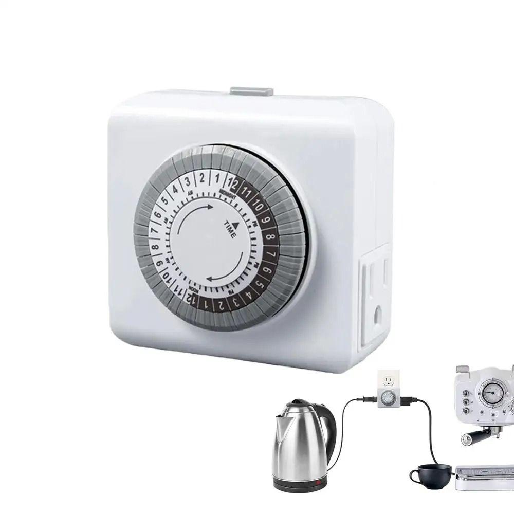15A 1250W Mechanical Timer 24-Hour Cycle Outlet Timer Automatic Shutdown Timer  Daily On/Off Cycle