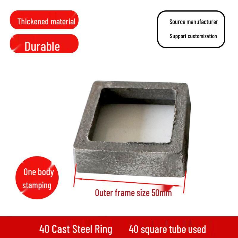 Conical Metal Shelf with Square Tube Base and Cast Iron Foot