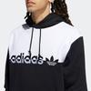 adidas Originals Color Block Logo Patch Kangaroo Pocket Hoodie Men Hoodies Black White H31271