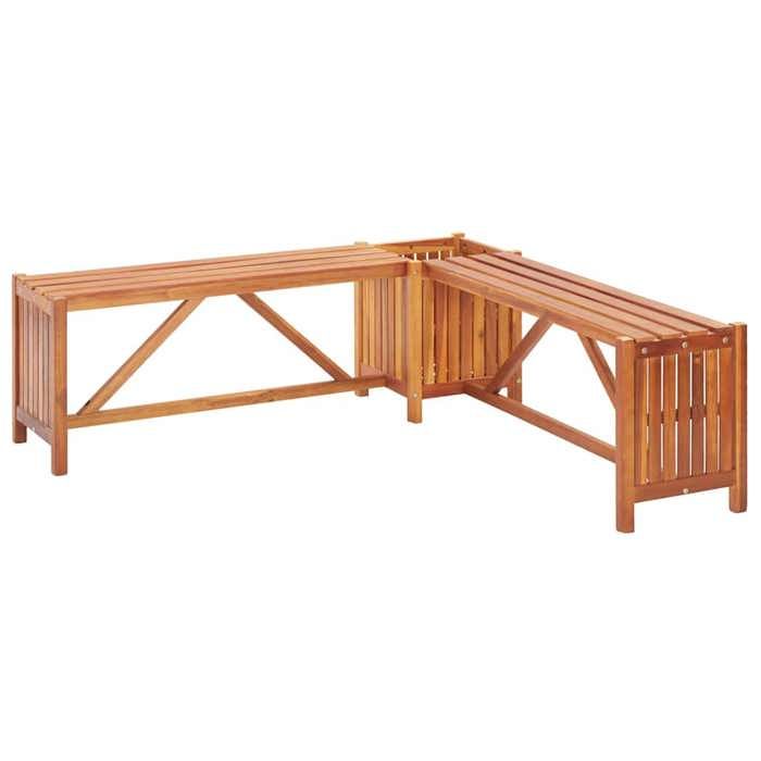 VidaXL Garden Bench and Planter Patio Bench Terrace Bench Outdoor Bench and Planter 117x117x40 Cm Solid Wood 46345
