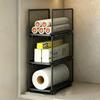 Multi-Layer Plastic Wrap Storage Rack Iron Vertical Storage Rack Cabinet Organizer  for Kitchen
