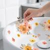 Flower Self-Adhesive Watercolor Floral Stickers Floral Design Home Ornament Bathroom Stickers Ceramic Tile Stickers Wall