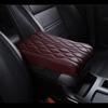 2025 Car Armrest Mat Wave Embroider PU Leather Center Console Arm Rest Protection Cushion Auto Armrests Storage Box Cover Pad