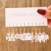 Halloween Earrings, Funny Personality, Exaggerated White Ghost Creative Alloy Earrings, Ear Hooks, European and American Style Dripping Oil Earrings
