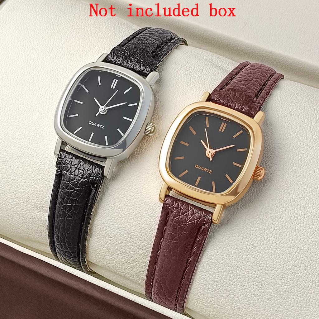 2 Pezzi Orologi Donna Orologio di Coppia Orologio da Polso al Quarzo Donna Orologi in PU Lether Orologio da Donna Regalo per Festival relogio feminino
