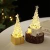 New Glowing Mini Transparent Christmas Tree Ornaments - Desktop Plastic Decorations with Lights