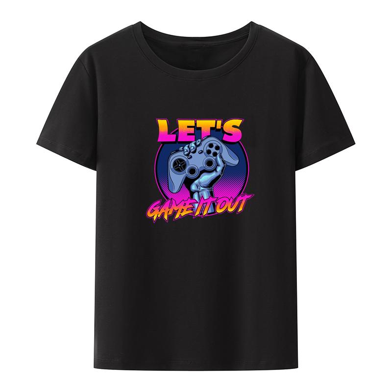 

Lets Game IT Out Graphic Printed Funny Tee Man Short Sleeve Tshirt Street Fashion Tshirts Clothes Men Clothing Humor Creative 4XL