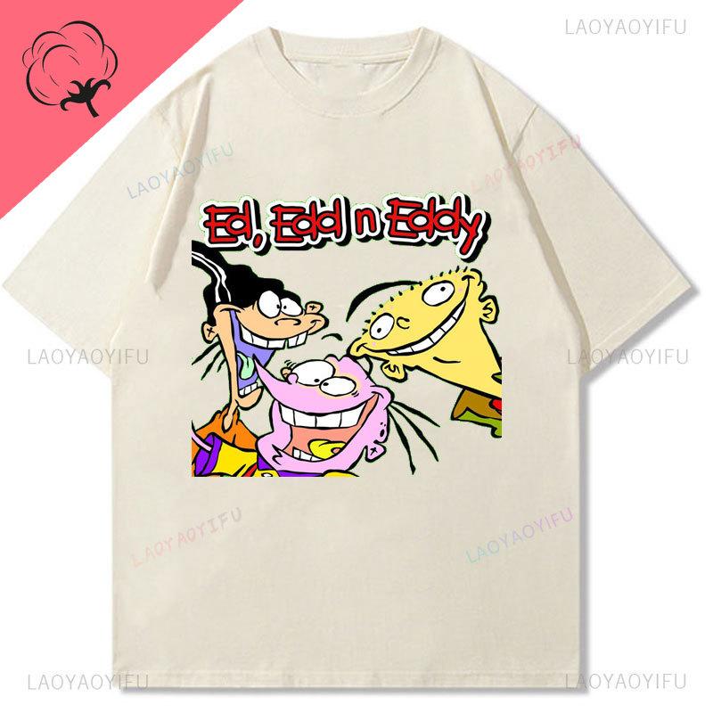 Ed Edd  Eddy Boy Shirt  Aesthetic Cartoon Characters Fan Clothes Kawaii Comic Casual Funny Girl Printed Tee Cotton Unisex Top