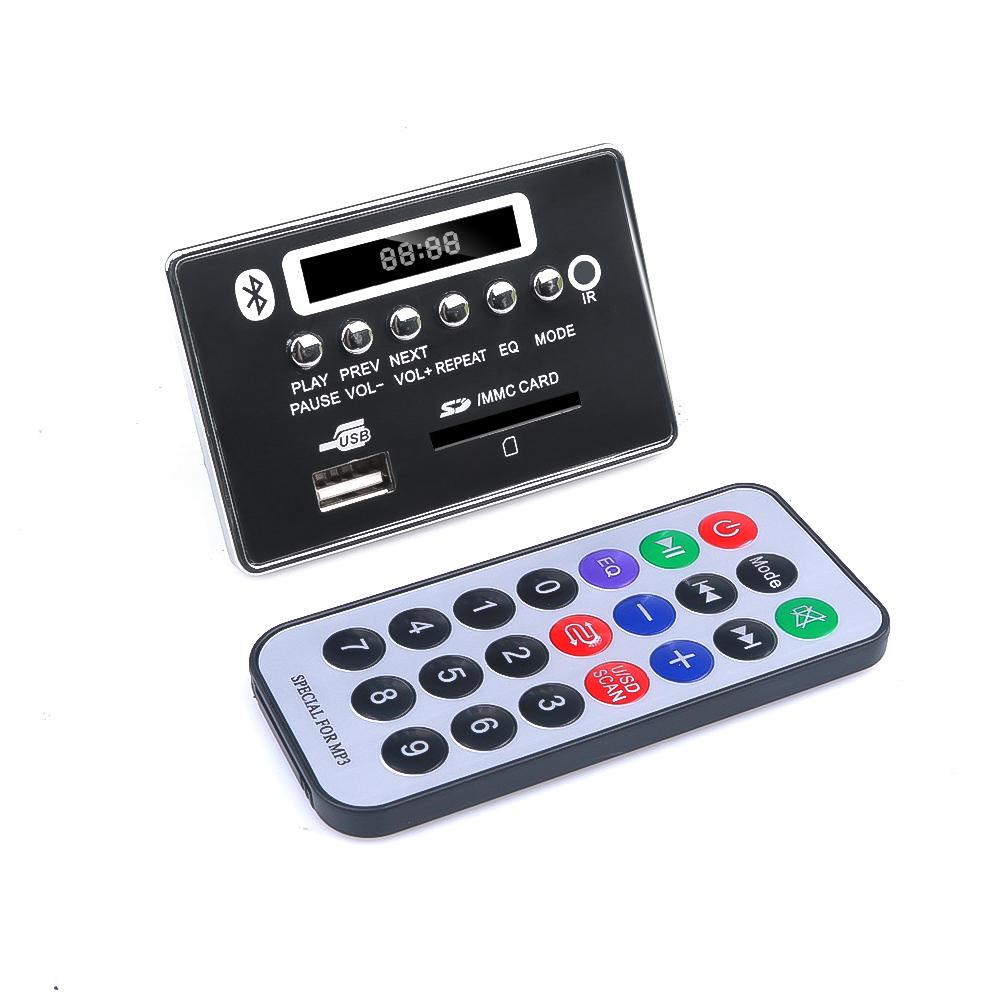 Wireless MP3 Decoder Board Module 5V 12V Hands-free Car USB Player WMA WAV USB FM Aux Radio For Car Integrated Remote Control