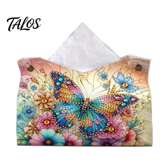 Educational Hands on Activities DIY Faux Diamond Art Painting Tissue Box, Leather Desktop Crafting Kits for Beginners Holder Pouch, 5D Rhinestone