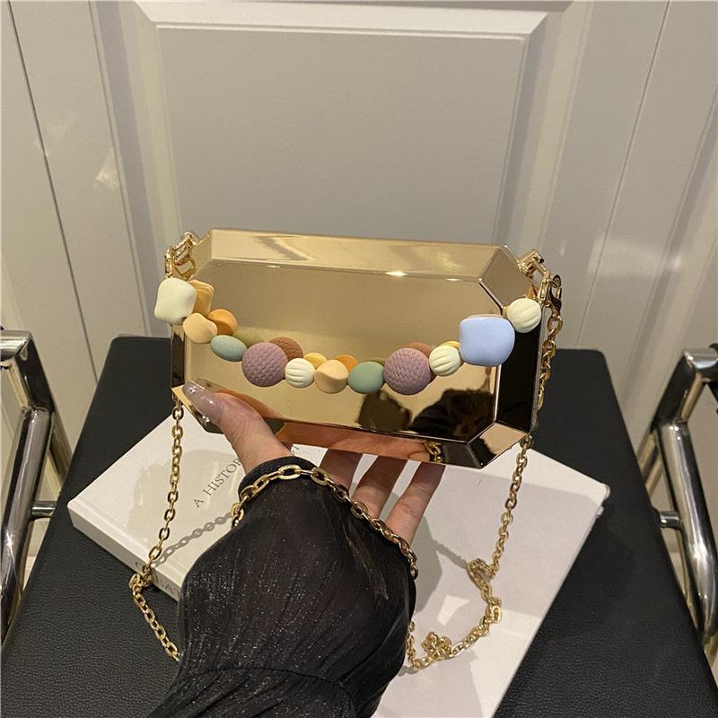 Bags Square Box Acrylic Bag for Women 2025 New Candy Color Single Shoulder Chain Crossbody Evening Bag