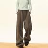 Old Qianfeng herringbone casual pants men's autumn and winter new American retro drape versatile straight wide-leg trousers