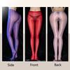 Women 8D Oil Shiny Transparent Stockings Plus Size Glossy Open Crotch Pantyhose Skinny Leg Tights High Elasticity Dance Clubwear