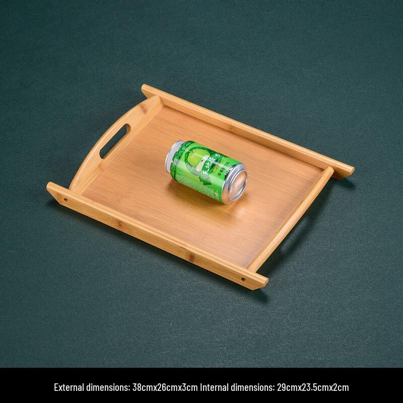Прямоугольная бамбуковая деревянная сервировочная и BBQ-поднос Wuhe с ручками