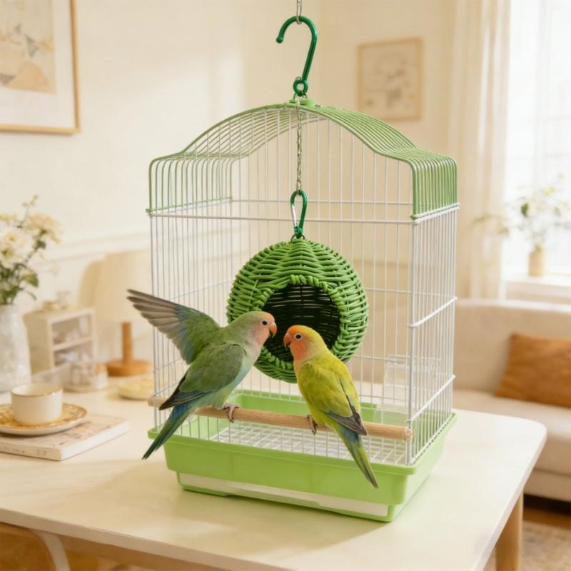 Durable Plastic developed Bird Shelter For Small Birds Year Round Use Indoor Outdoor Hanging