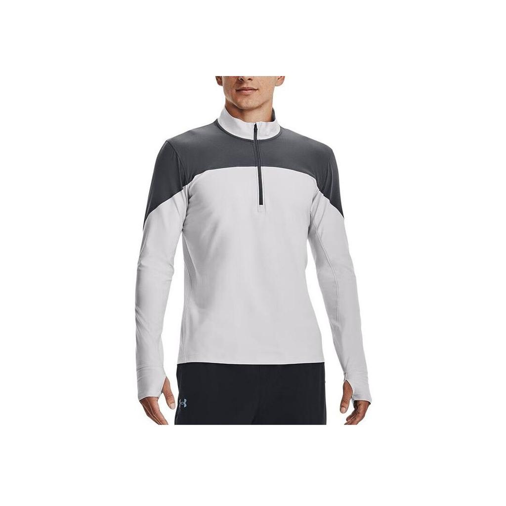 Under Armour Color Block Breathable Casual Long Sleeve T-Shirt Men Tops Black White 1326595-018