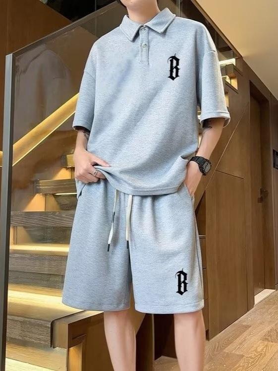 Men's Hong Kong Style Casual Lapel T-Shirt - Short Sleeve, Summer 2025 Trendy Loose Fit