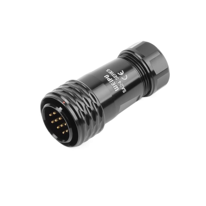 WEIPU SA24 SA2410/P SA2413 IP67 Waterproof Male Plug Female Socket Panel Connector M24 2 3 4 9 10 12 12B 19 Pin Soldering M24
