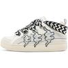 Kappa Fatty Slip Resistant Durable Bread Shoes Lightweight Breathable Mid Top Skate Shoes Unisex sneaker White Beige Black K0BZ5CS20P-0106
