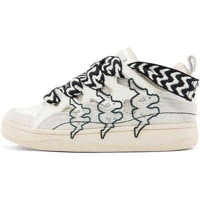 Fatty Slip Resistant Durable Bread Shoes Lightweight Breathable Mid Top Skate Shoes Unisex Sneaker White Beige Black K0BZ5CS20P-0106