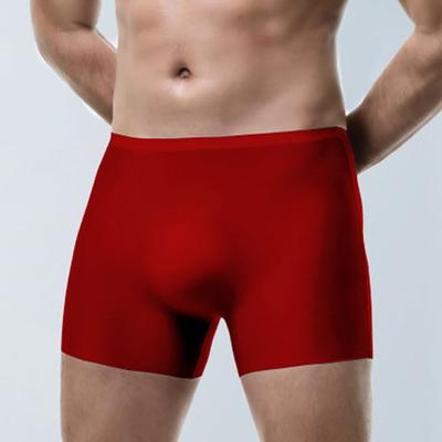 Lenjerie de corp boxer pentru bărbați, 3D, mătase de gheață, fără sudură, stil subțire, pantaloni scurți din material respirabil, chiloți sport, culoare uni, u-convex