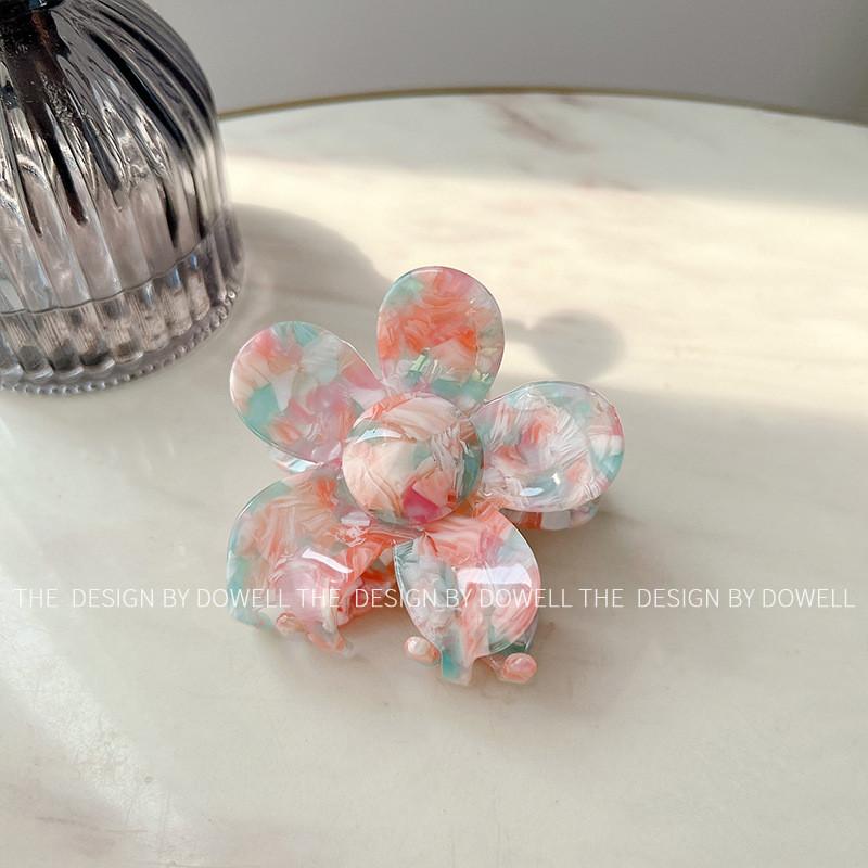 Elegant Korean Style Floral Hair Claw Clip Handmade Acetate Accessory For Women