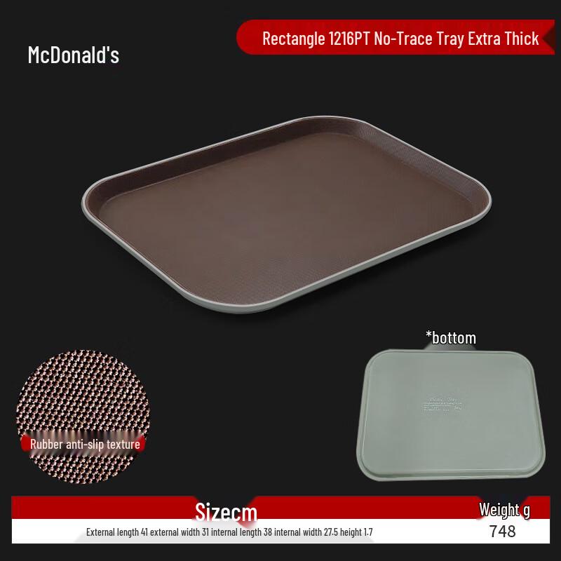 Zhaoran Anti-slip Plastic Rectangular Serving Tray