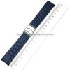Waterproof Silicone Strap Fold Buckle Curved End Watch Band for Men Women Black Rubber Bracelet 16mm 18mm 20mm 22mm 24mm 26mm