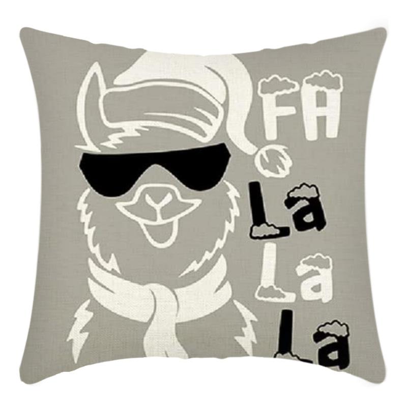 New Christmas Pillowcase Linen Digital Printed Short Plush Christmas Pillowcase Cushion Cover