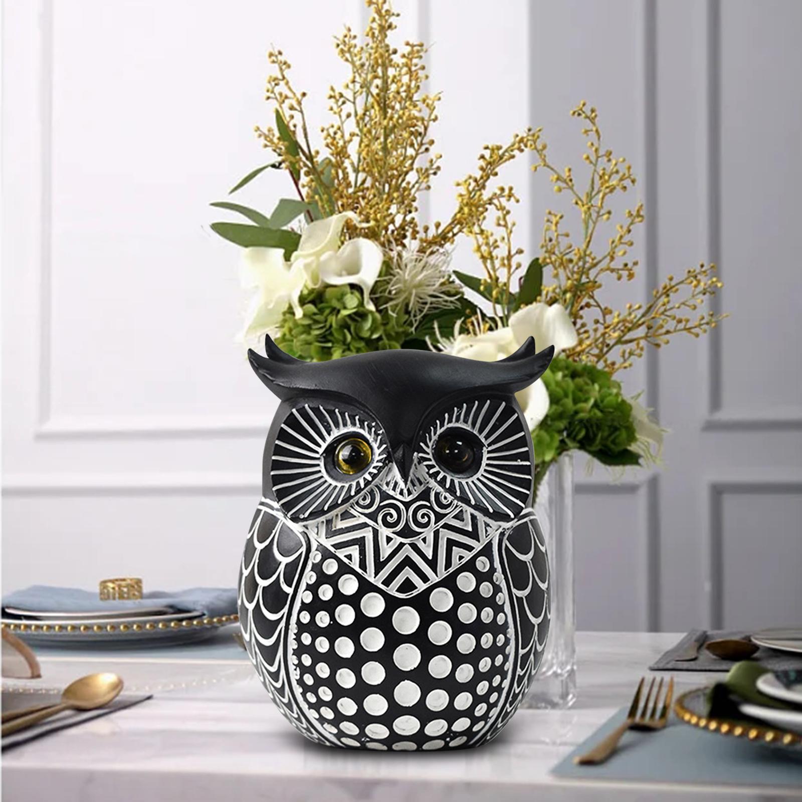 

Owl Statue Home Decoration Owl Figurine Small Decoration Items Modern Simple чорний