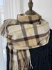 Winter Women Retro Knitted Scarf Headscarf Mujer Lady Men Sweet Preppy Plaid Print Tassel Scarve Foulard Wrap Shawl Korean New