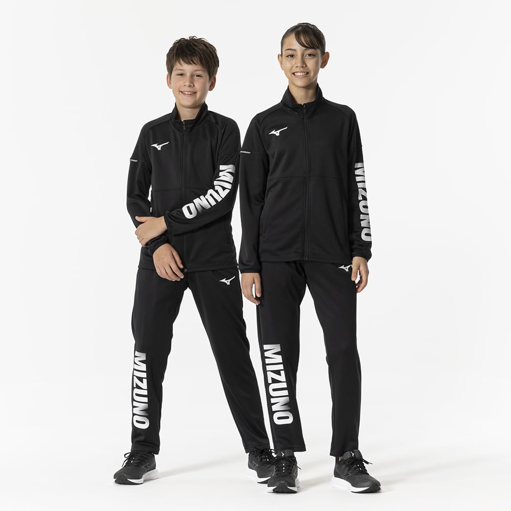 Mizuno Tough Jersey Training Jacket for Black Kids, Moisture-Wicking, Quick-Drying, Tear-Resistant, Durable, Unisex, 32JCB410,