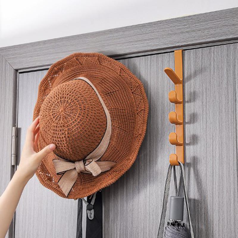 1pc Long Row Of Hooks Behind The Door, Bag Rack Ins Dormitory Storage Hanger, Wall-mounted Storage Rack, Hat Organizer