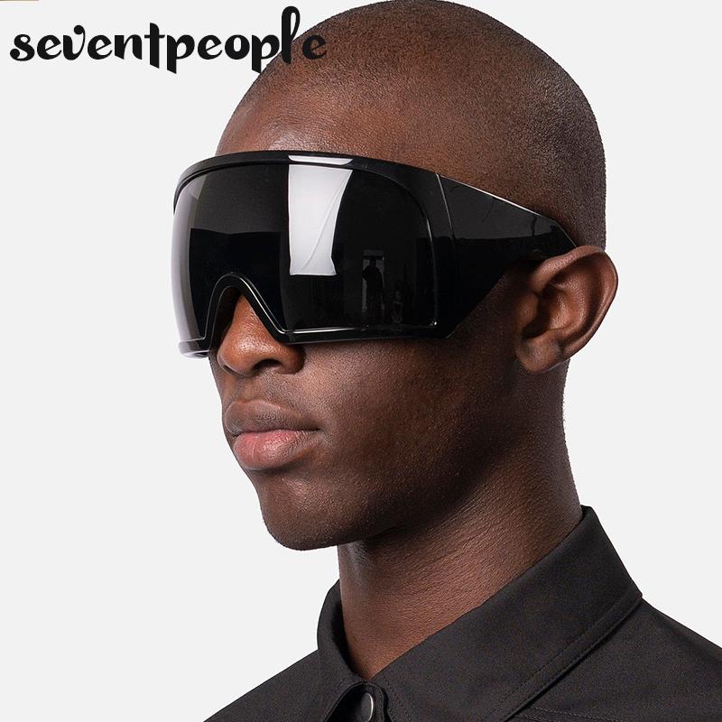 Oversized Punk Sunglasses Women Luxury Brand Designer Sports Sun Glasses For Men Fashion One-Piece Sunglass Outdoor Sport Goggle