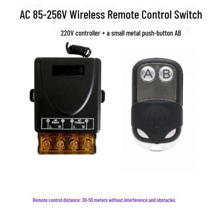 220V 30A Wireless Remote Control Switch for Water Pump, Motor, Range Hood, Exhaust Fan, and Sprayer.