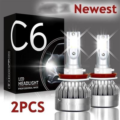 2PCS Waterproof Led Headlights Kits6000K White Light Hi/Lo Beam Car Bulbs Fog Lamps Driving Bulbs