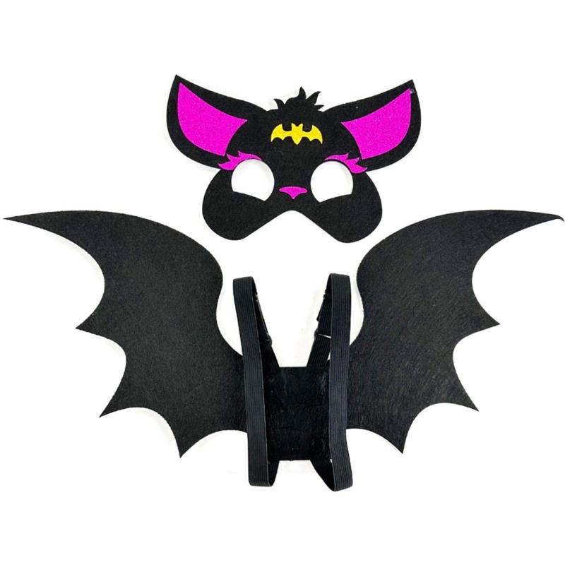 Halloween Bat Dress up Costume Accessories for Adult Kids, Including Bat Wing, Bat Mask