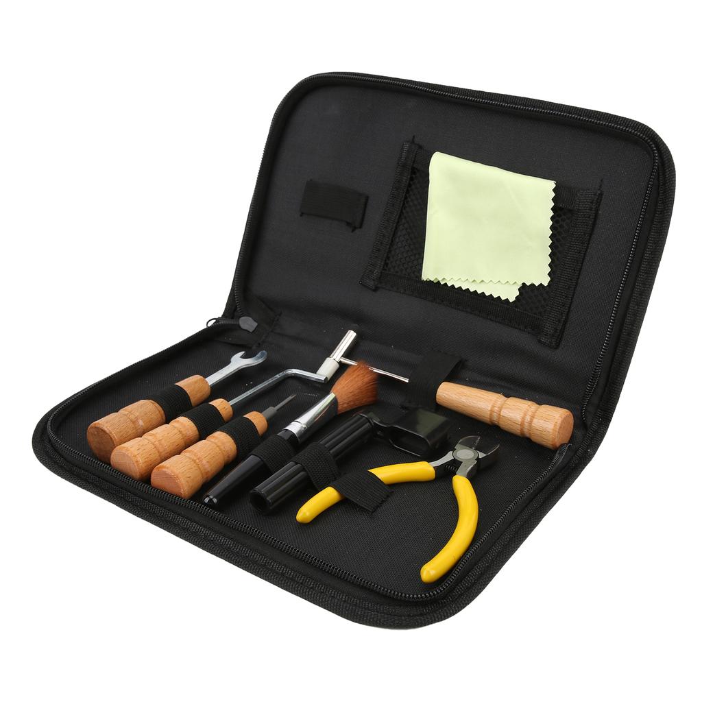 8Pcs Guitar Repair Tool Luthier Maintenance Set Kit Accessory with Hammer Brush Plier GT‑28
