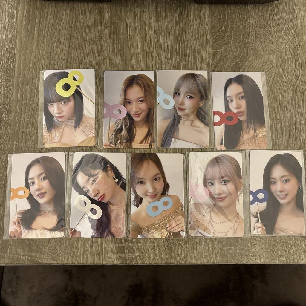 [USED] TWICE 8th Anniversary Lottery Trading Cards 9-Person Complete