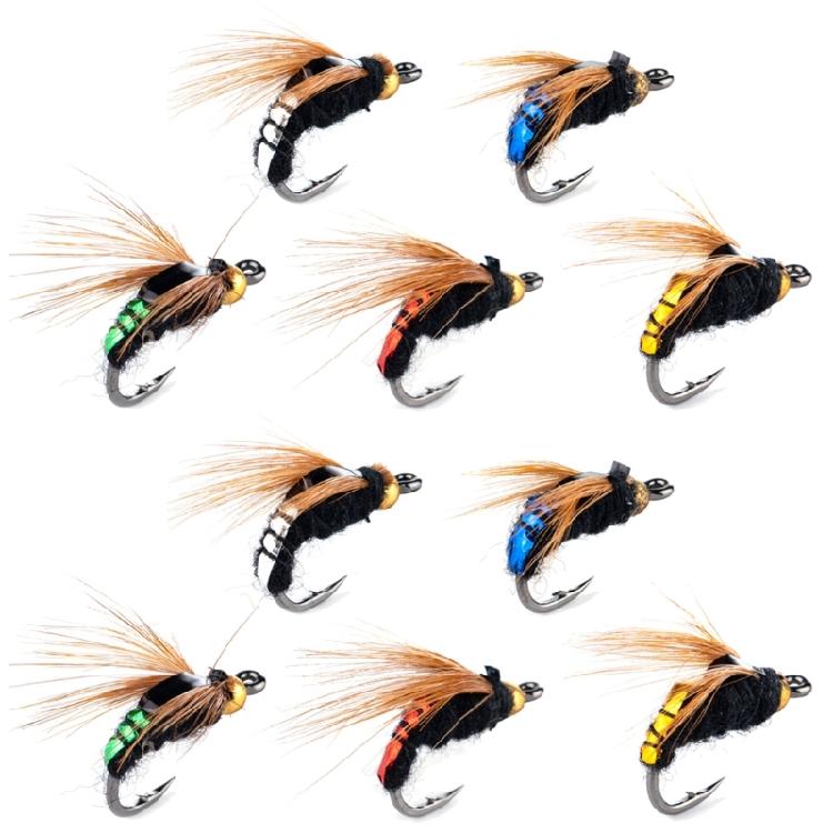 10pack Fly Fishing Lures Dry Baits Fly Lures Dry Wet Baits Nymphs Dragonflies Streamers for Surfcasting 1