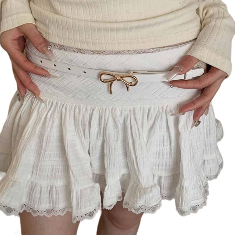 

Practical Waist Belt with Bowknot Buckle for Adult Personality PU Waist Belts for Women Coat Dress Adjustable Length 1