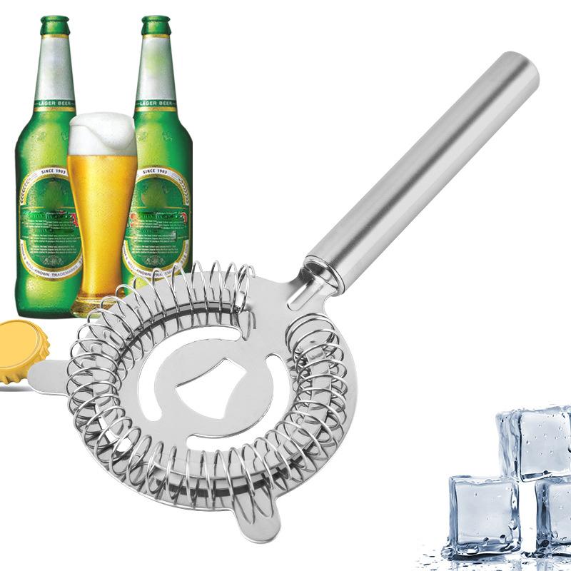 Stainless Steel Cocktail Strainer Ice Filter Sprung Deluxe Strainer Bar Professional Bartender Tools Round Handle Ice Separator