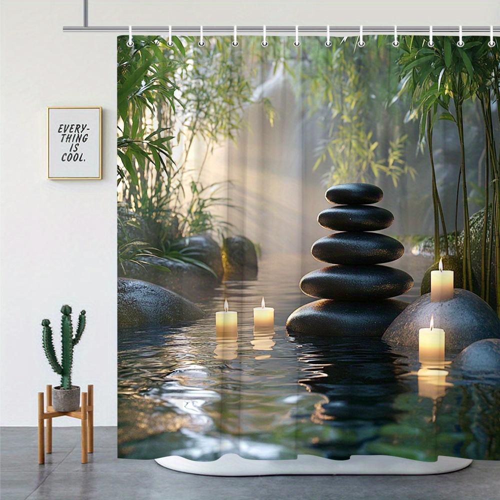 

Tranquil Zen Oasis Shower Curtain for a Peaceful and Relaxing Bathroom, Featuring a Serene Scene of Bamboo Forest with Gentle W90XH180cm