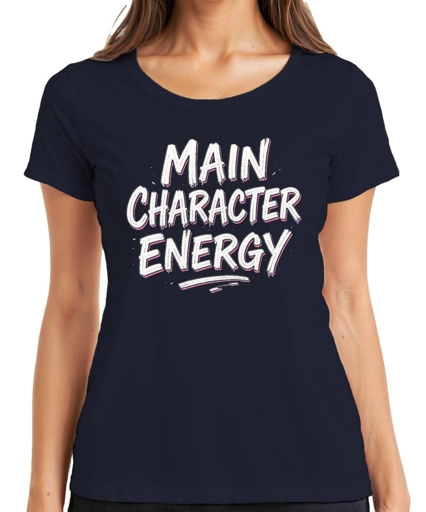 Main Character Energy Funny Gift Influencer Retro Pink Unisexs Tshirt S