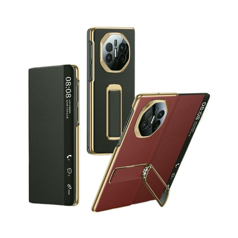 Suitable for Huawei Matex5 Mobile Phone Case Wristband Bracket Rotating X6 Collector's Version Electroplating X3 Business Anti-fall Leather Case