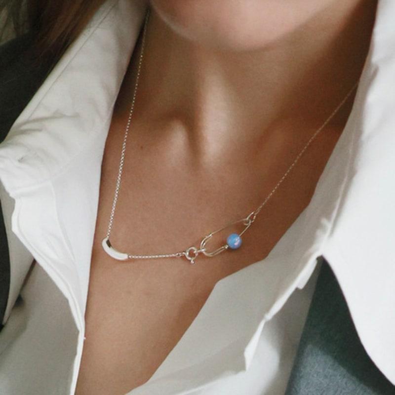 

nuavo Fragment opal necklace SV_White_45cm