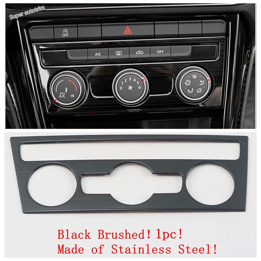 Window Lift Switch Panel Central Control Air Condition Cover Trim For Volkswagen T-Roc T Roc 2018 - 2025 Black Brushed Interior