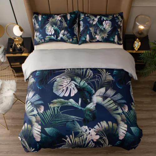 

Palm Leaves Soft Duvet Cover Set Bed Decoration First Choice Gift Suitable for Children Kids plus Adult Peoples Soft Warm plus Breathable 135*200cm Eu-Single