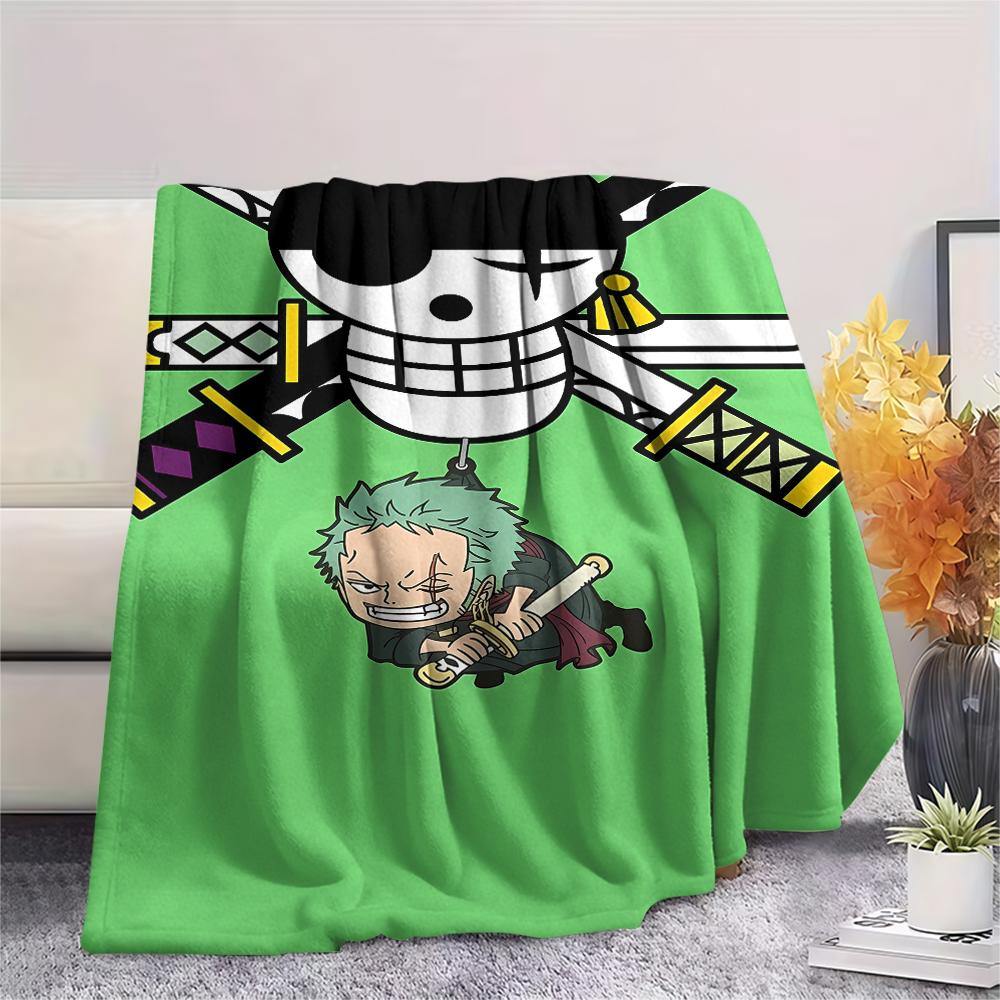 Flanelová deka s potiskem postaviček z One Piece, Vysoká kvalita, Pohodlná pro všechna roční období, Domácí dekorace, Teplo a pohodlí, Perfektní jako vánoční dárky